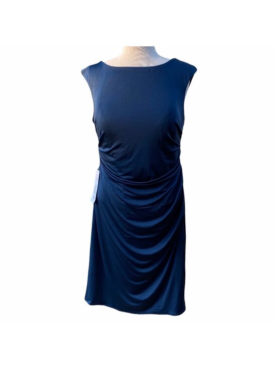 Azazie Dresses & Skirts - Azazie Dayton MBD Ruched Dress Size L Sleeveless Navy Blue Custom 225983